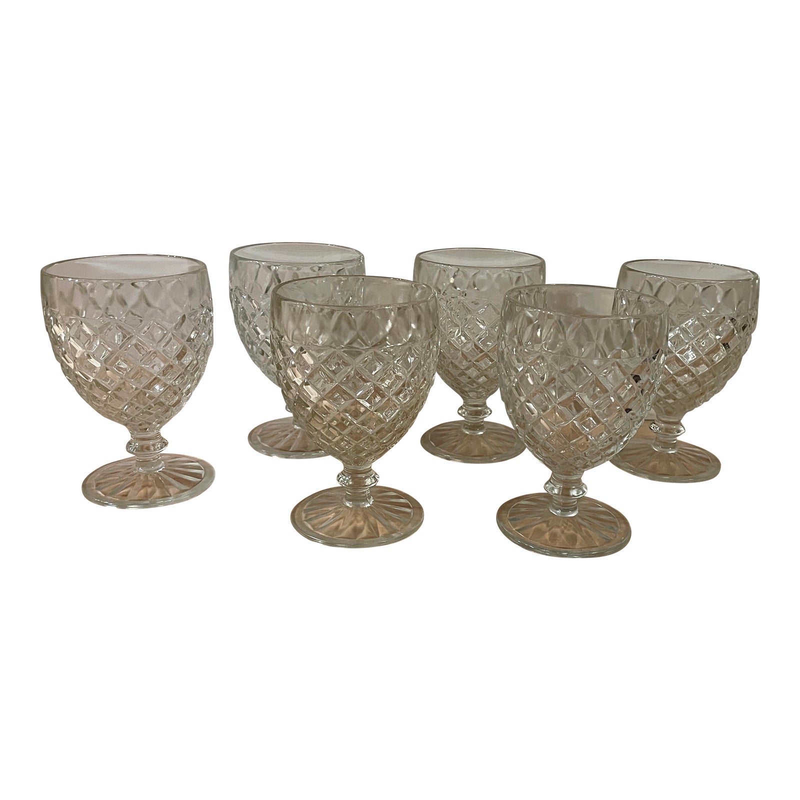 1960s Diamond Crisscross Footed Cocktail Glasses Set of 6 Chairish