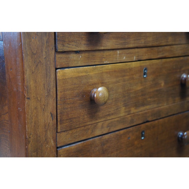 Antique Early American Cherry Three Drawer Silver Chest Side Table Stand 31" For Sale - Image 14 of 14