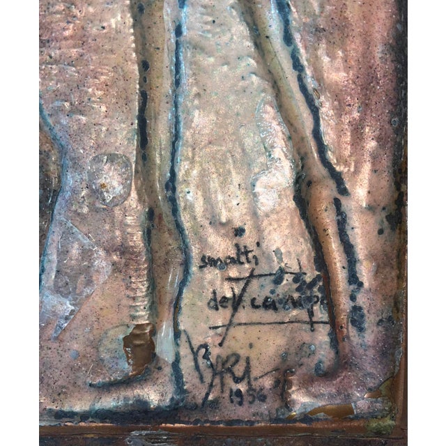 Studio Del Campo Decorative Panel in Enameled Copper by Virgilio Bari, 1956 For Sale - Image 4 of 7