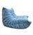 Textile Togo Lounge Chair in Light Blue Corduroy by Michel Ducaroy for Ligne Roset For Sale - Image 7 of 10