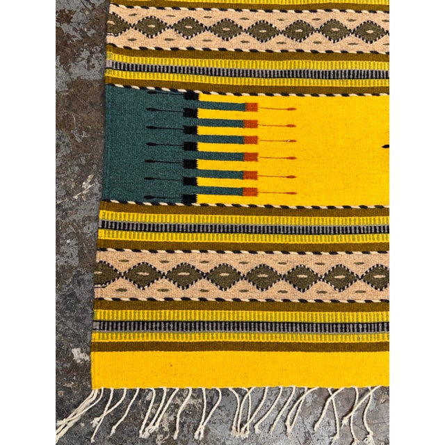Textile 4ft 2in × 7ft 6in Zapotec Style Geometric Area Rug For Sale - Image 7 of 12