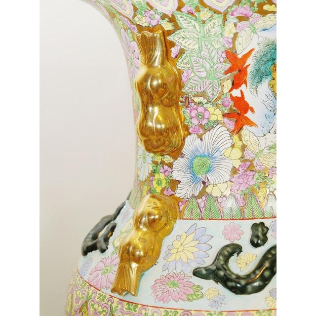 Large 20th Century Vintage Porcelain and Chinese Canton Vases, 1901, Set of 2 For Sale - Image 12 of 18