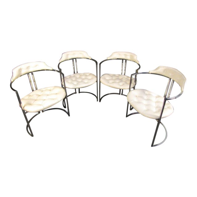Set of Four Mid-Century Modern Chairs in the Style of Milo Baughman For Sale
