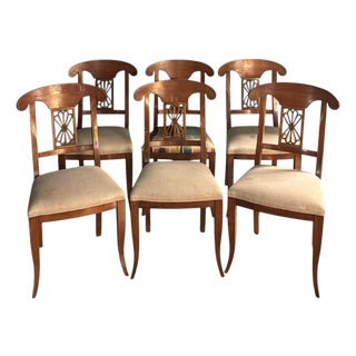 Early 20th Century Biedermeier Style Set of Six Austrian Chairs For Sale