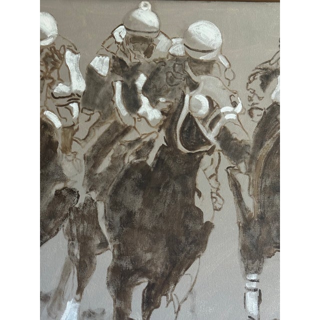 Chicago Artist George T. Chakos Oil on Canvas "Bounding Home" For Sale - Image 4 of 9