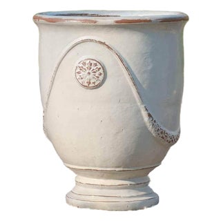 Anduze Urn Antique White Terra Cotta Planters, Set of 4 For Sale