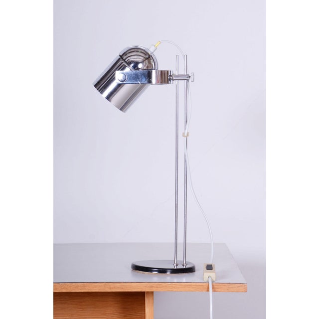Mid-Century Modern Table Lamp in Chrome by J. Indra for Combi Lux, Czech, 1970s For Sale - Image 10 of 10