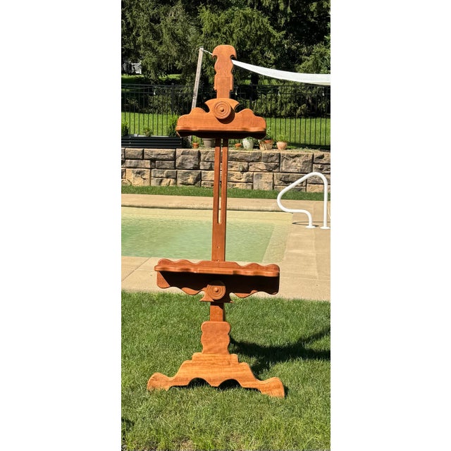 Brown 1970s Witco Carved Wood Artist's Easel For Sale - Image 8 of 9