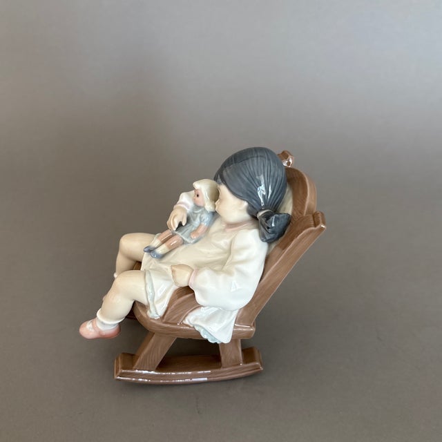 Mid-Century Modern 1950s Bing & Grondahl Girl Rocking Her Doll For Sale - Image 3 of 12