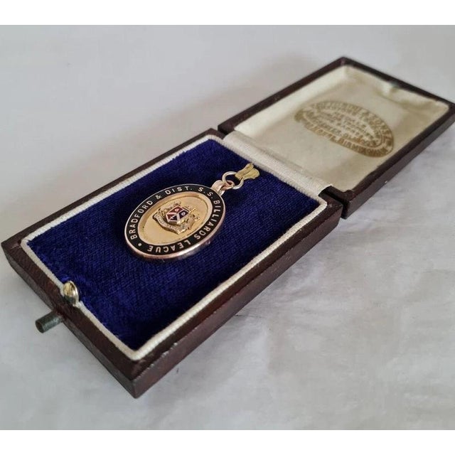 Metal Gold and Enamel Billiards League Medallion from Fattorini & Sons For Sale - Image 7 of 11