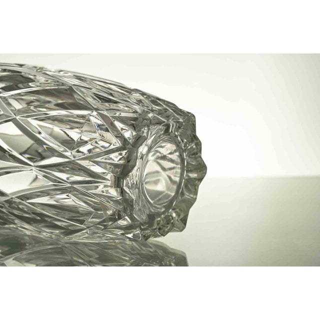 Vintage Italian Crystal Glass Vase, 1970s For Sale - Image 4 of 6