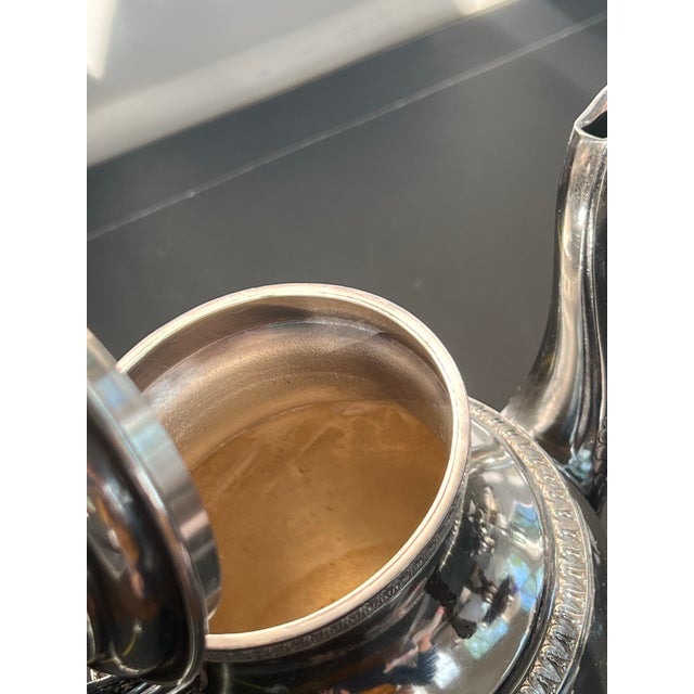 Antique Neoclassical French Silver-Plate Teapot Set Creamer & Sugar Box- 3 Pieces For Sale - Image 12 of 12