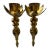 Vintage Solid Brass Lotus Flower Wall Sconces — Pair For Sale