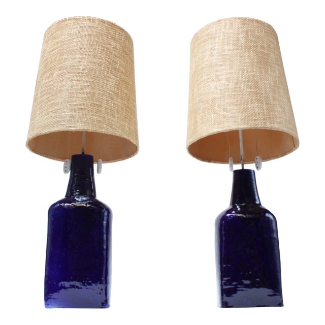 Mid-Century Swiss Oversized Ceramic Table Lamps by Mattli - a Pair For Sale