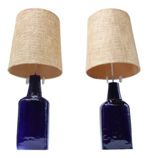Mid-Century Swiss Oversized Ceramic Table Lamps by Mattli - a Pair