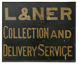 L & N E R Wooden Railway Sign, 1920s