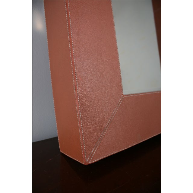 Brooke Leather Mirror For Sale - Image 4 of 5