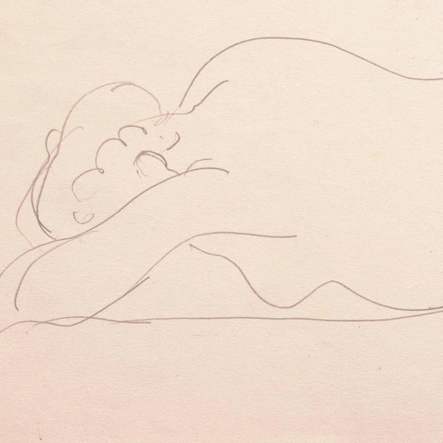 1950s 'Reclining Nude' by Victor Di Gesu, Paris, Louvre, Académie Chaumière Et Etrangères, Los Angeles County Museum of Art, San Francisco Art Association For Sale - Image 5 of 8