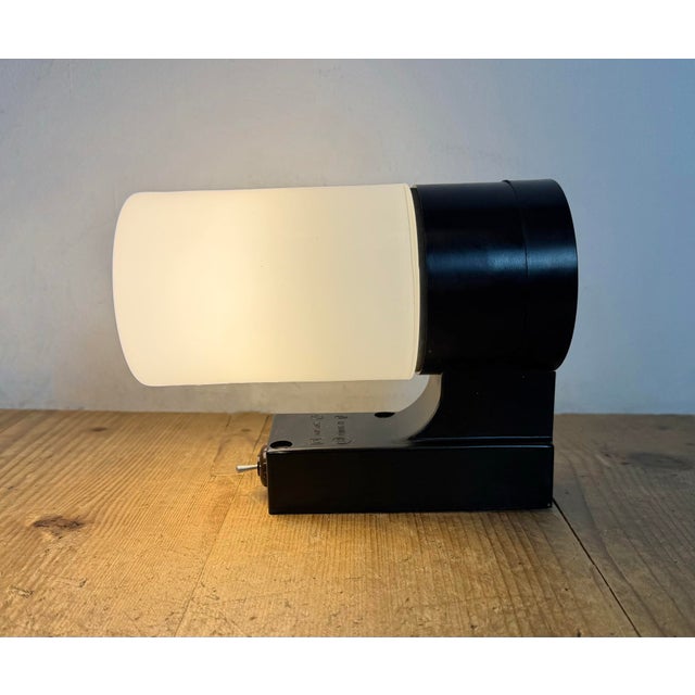 Industrial Brown Bakelite Wall Light in Milk Glass from Elektrosvit, 1960s For Sale - Image 15 of 16