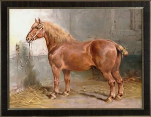 Suffolk Horse by Eerelman Framed in Italian Wood Vener Moulding