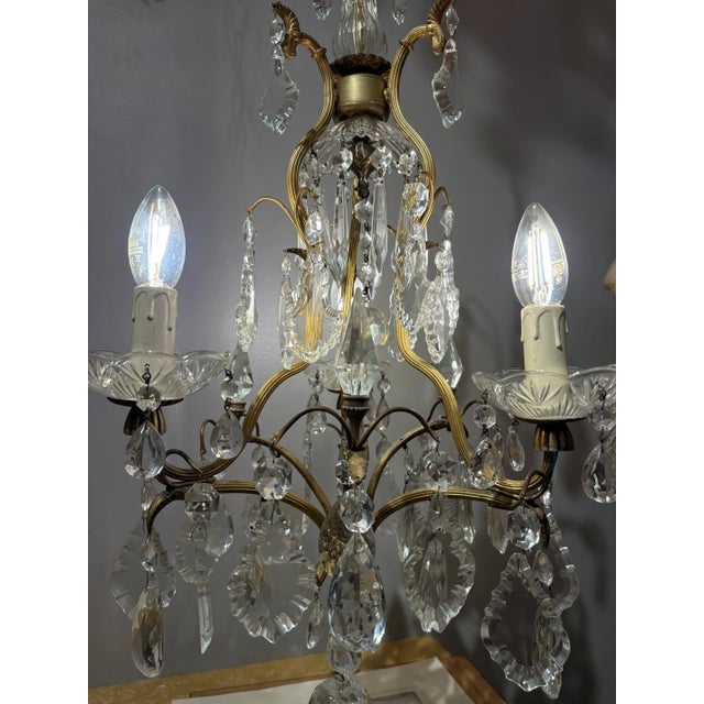 Antique Italian Crystal Chandelier For Sale - Image 6 of 14