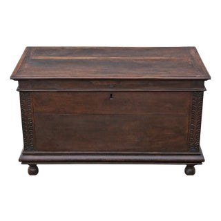 Large Antique European Oak Coffer, 18th Century For Sale
