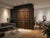 This exquisite four-panel room divider features intricate openwork wood carvings framed by simulated bamboo structural...