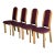 Pink Upholstered Beechwood Dining Chairs 4-Set Denmark Mid-Century Modern 1980s For Sale