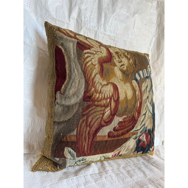 Renaissance Early 17th Century Brussels Wool & Silk Tapestry Pillow Circa 1600 For Sale - Image 3 of 4