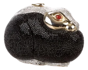 1990s Judith Leiber Rabbit Crystal Black Bag Bunny Minaudière Evening Vintage