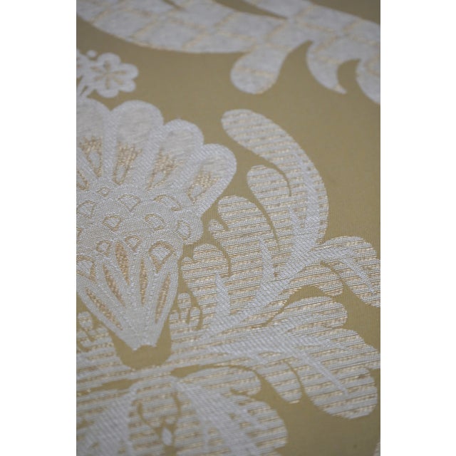 1990s Italian Gold Finish Rope Twist Iron Upholstered Ottoman For Sale - Image 5 of 9