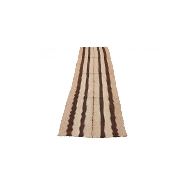 Vintage handwoven natural wool kilim rug from Kars region of Turkey. Approximatelly 50-60 years old. In very good...
