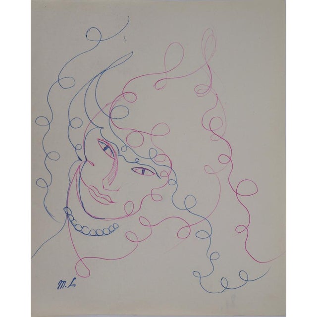 Marie Laurencin, Woman with Pearls, Original Pencil Drawing For Sale - Image 6 of 6