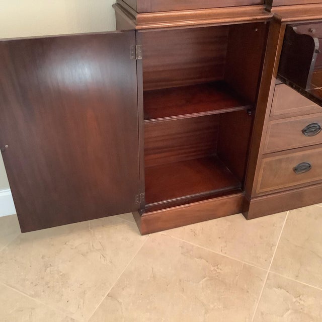 Vintage Baker Furniture Georgian Secretary/China Cabinet For Sale - Image 15 of 18