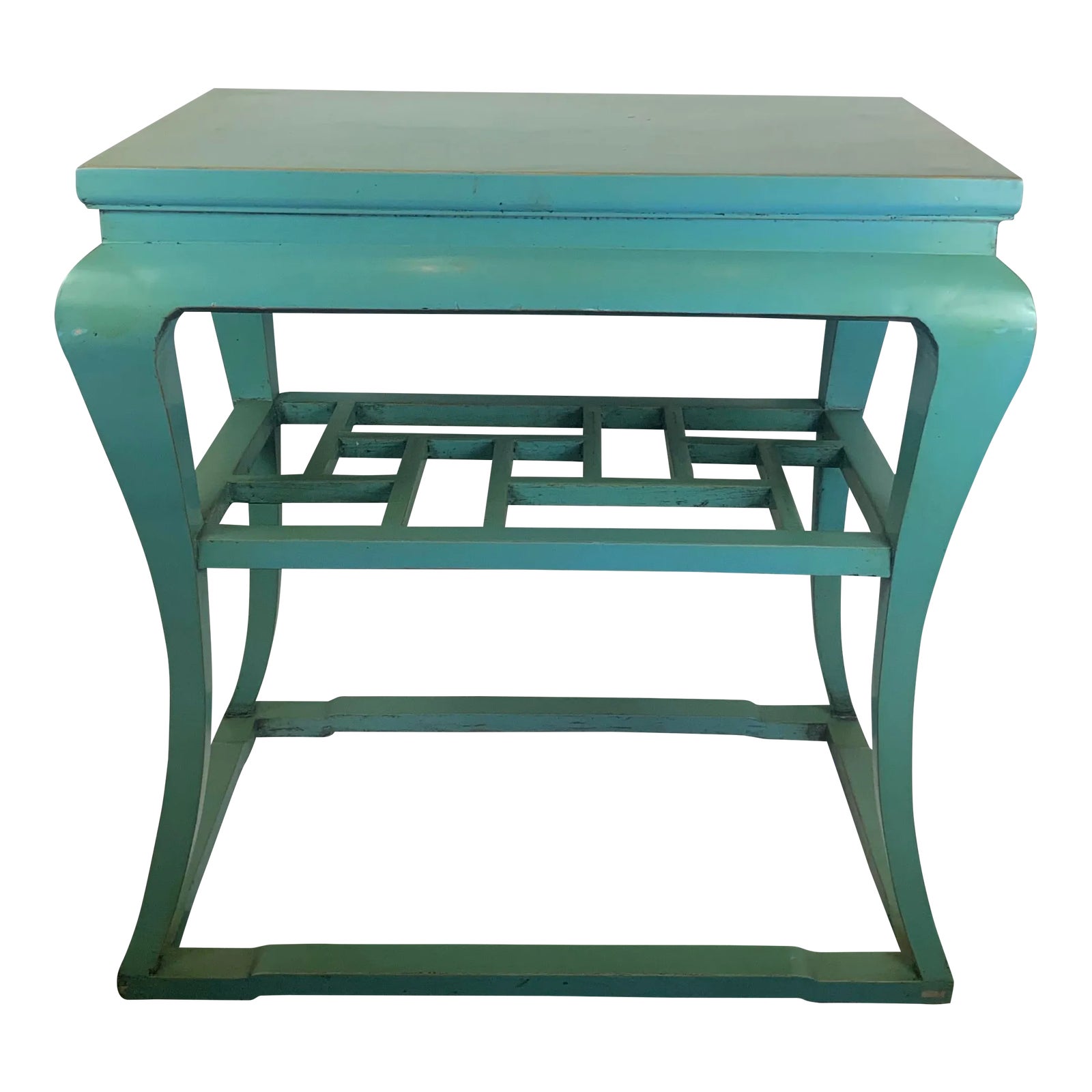 1950s Turquoise Asian Table | Chairish