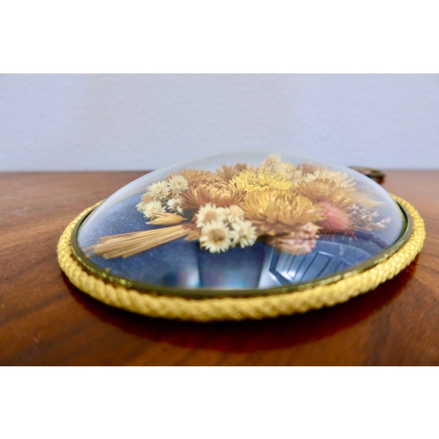 Late 19th Century Antique French Dried Flower Convex Glass Display — Provençal Immortelles, Late 19th / Early 20th Century For Sale - Image 5 of 7
