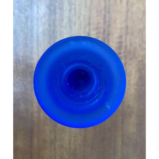 Postmodern Blue Glass Candleholder, 1990s For Sale - Image 11 of 16