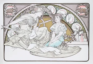 Alphonse Mucha, "Heavenly Women", Art Nouveau Lithograph Poster