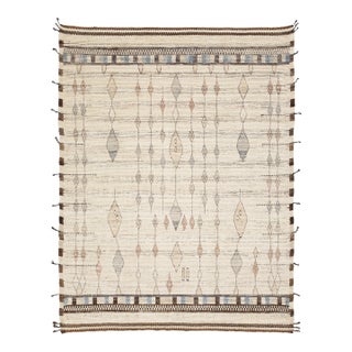 Contemporary Handmade Moroccan Style Wool Area Rug With Geometric Diamond Motifs For Sale