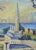 Wonderful mid century expressionist urban landscape of Coit Tower and skyline of San Francisco, circa 1950s. Signed lower...
