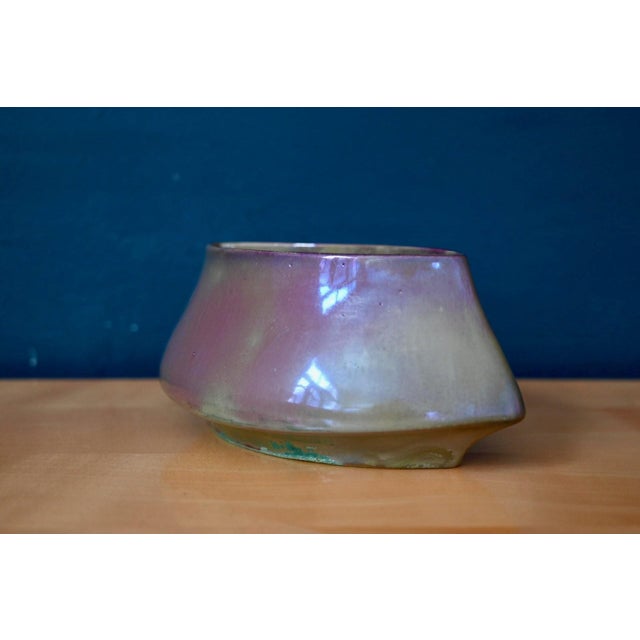 Pink Vintage Rambervillers Stoneware Planter with Glossy Glazes, 1940s For Sale - Image 8 of 10