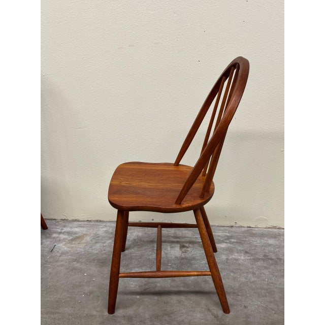 Set of 3 Danish Modern Teak Dining Chairs by Erik Ole Jørgensen for Tarm Stole 1960s For Sale - Image 9 of 9