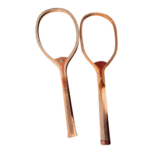 1930s Authentic Wooden Tennis Racquet Decor For Sale