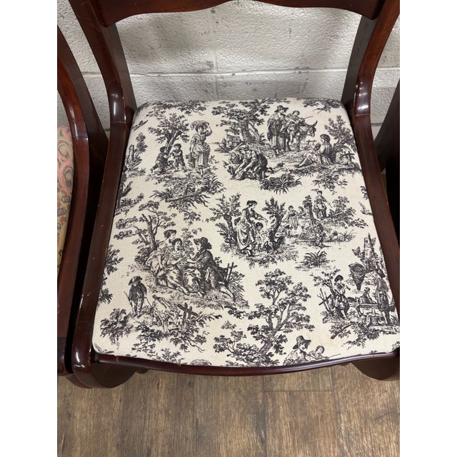 Early 20th Century Vintage Mahogany Rose Back Regency Duncan Phyfe Style Dining Chair - Set of 3 For Sale - Image 5 of 10