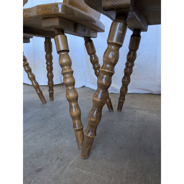 Vintage Tyrolean Farmhouse Heart Cutout Wooden Dining Chairs, 1970s, Set of 4 For Sale - Image 15 of 18