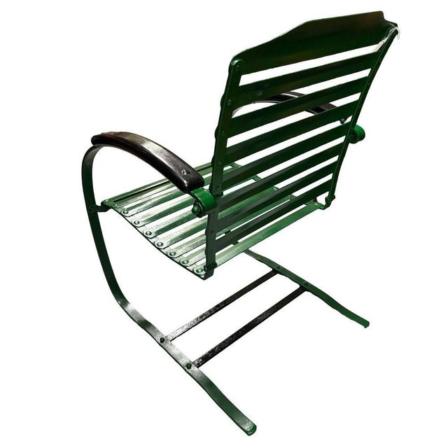 Metal 1950s Mid-Century Steel Springer Rocking Outdoor Patio Chair , Pair For Sale - Image 7 of 8