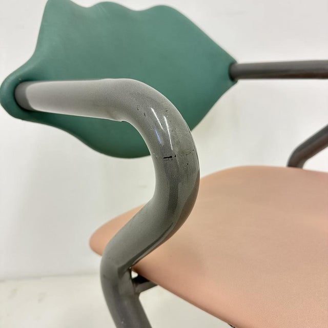 Postmodern Leather Armchair, 1980s For Sale - Image 16 of 18