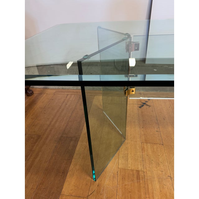 Circa 1970's Leon Rosen for Pace Collection Glass Dining Table For Sale - Image 12 of 12