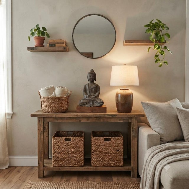 Stone Gray 18.5" Gray Brown Distressed Marks Stone Sitting Buddha Statue For Sale - Image 8 of 10