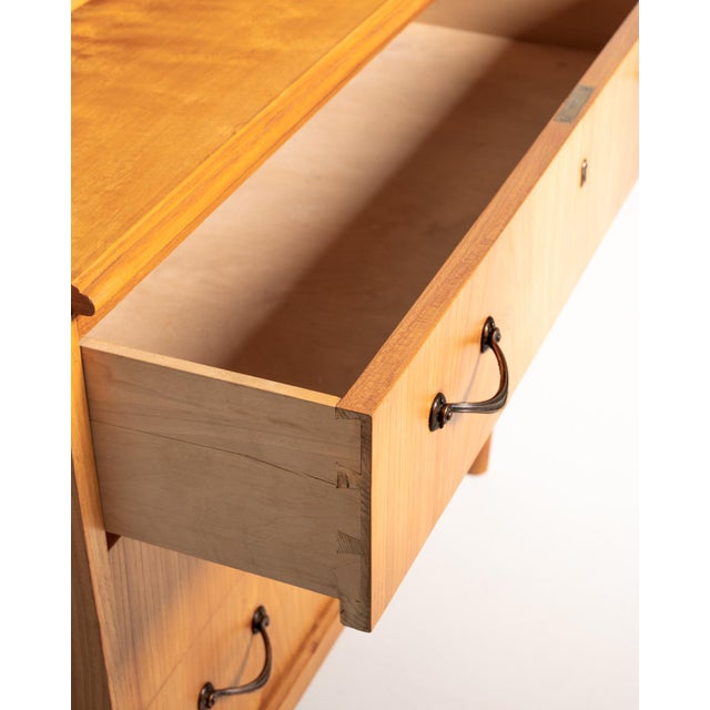 Wood Vintage Scandinavian Elm Secretary, 1950s For Sale - Image 7 of 13